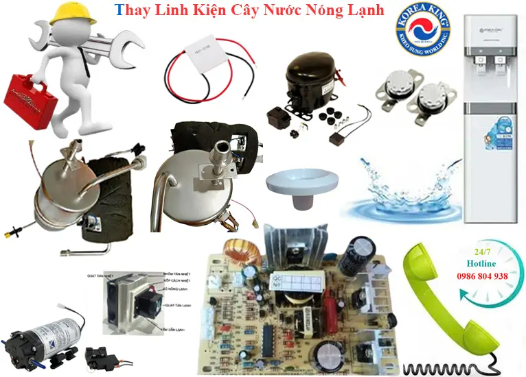 Thay linh kiện cây nước nóng lạnh Korea King chính hãng