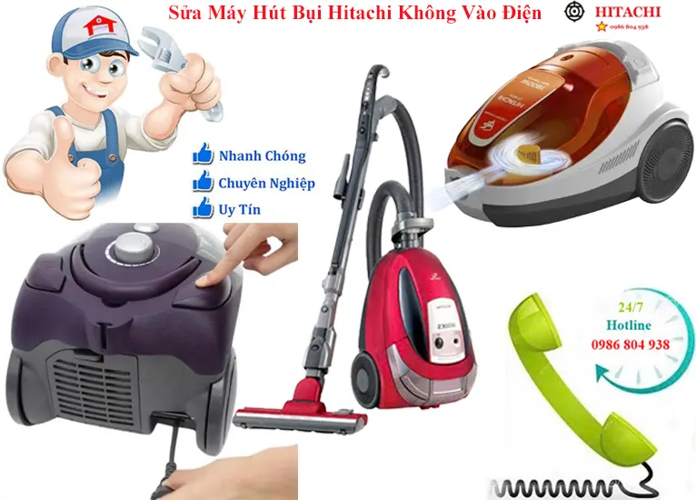 Sửa máy hút bụi Hitachi không vào điện tại Hà Nội