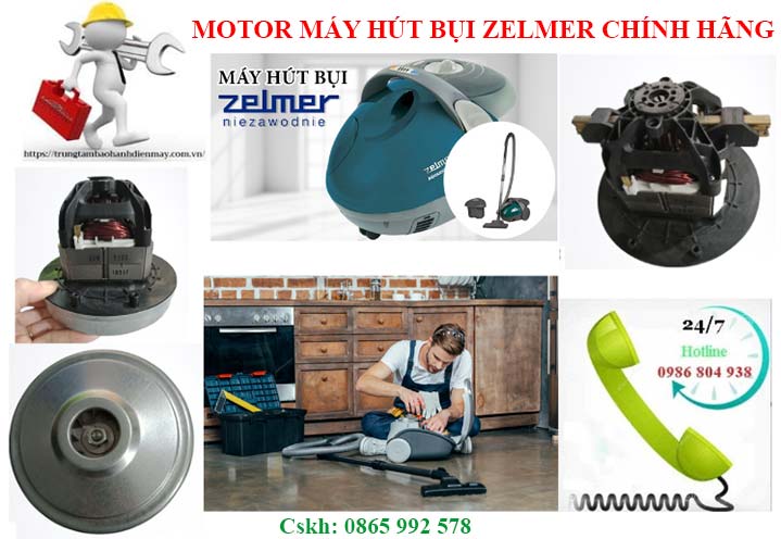 Thay Motor May Hut Bui Zelmer chinh hang