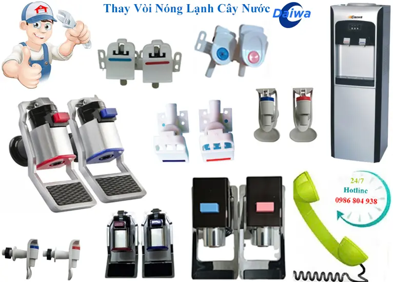 Thay vòi cây nước nóng lạnh Daiwa tại Hà Nội