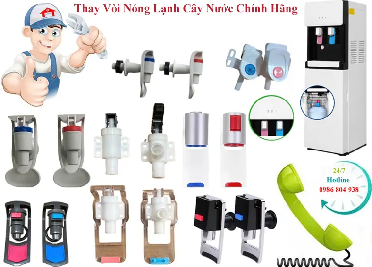 Thay vòi nóng lạnh cây nước Sanaky tại nhà