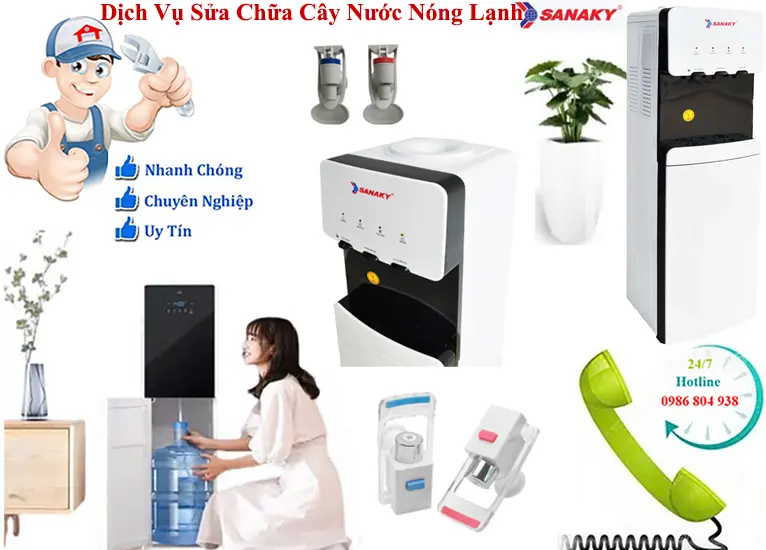 Sửa cây nước nóng lạnh Sanaky không nóng tại Hà Nội