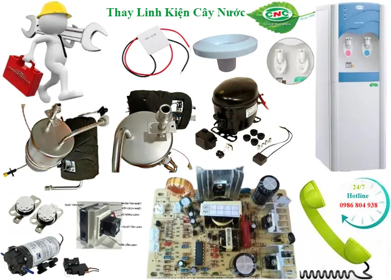 Thay linh kiện cây nước nóng lạnh Cnc chính hãng