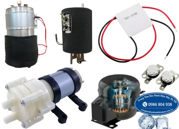 Thay linh kiện cây nước Fujihome gồm bầu đun bơm chip lạnh và block