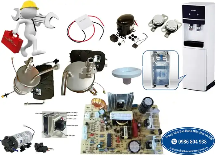 Kiểm tra linh kiện cây nước nóng lạnh Karofi tại Hà Nội