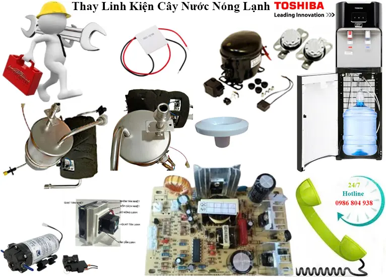 Thay linh kiện cây nước nóng lạnh Toshiba chính hãng
