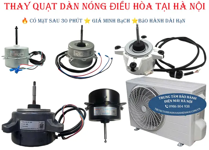 Thay quạt dàn nóng và linh kiện điều hòa National