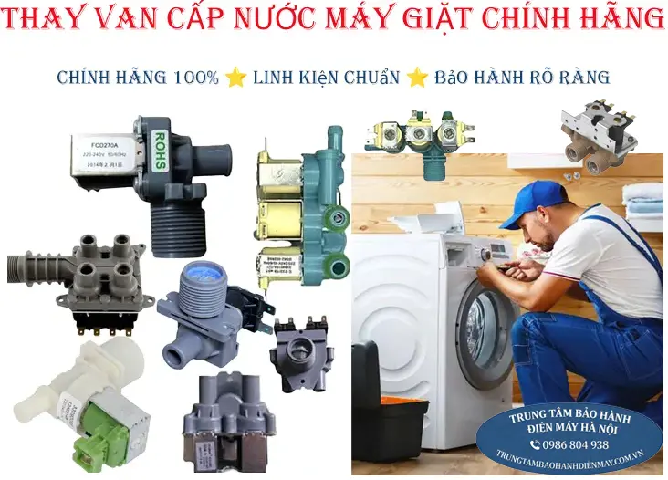 Thay van cấp nước máy giặt chính hãng