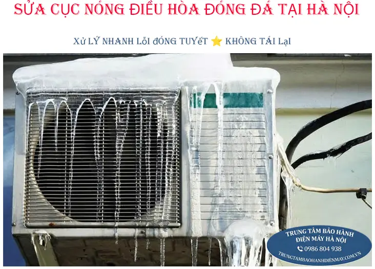 Ống đồng cục nóng điều hòa bị đóng đá