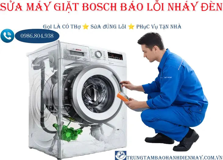 Máy giặt Bosch báo lỗi bo mạch cần kiểm tra và xử lý đúng kỹ thuật