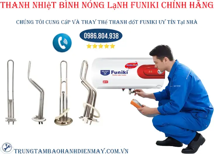 Thay ruột đun bình nóng lạnh Funiki chính hãng